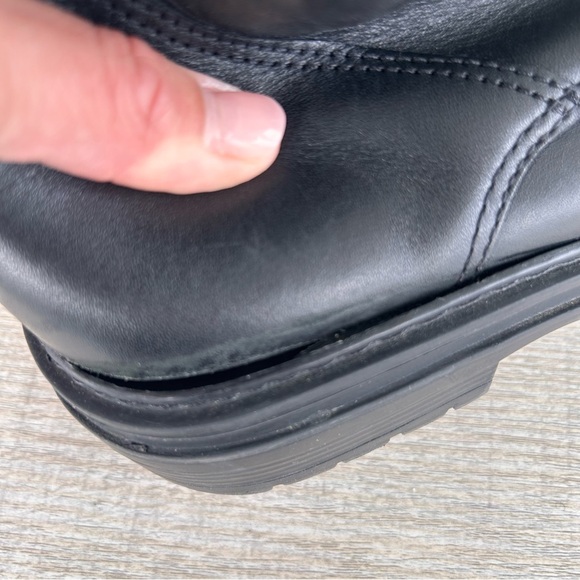 STEVE MADDEN Aiken Tall COMBAT BOOTS womens 9 Black Leather Goth Grunge Moto - Picture 14 of 16